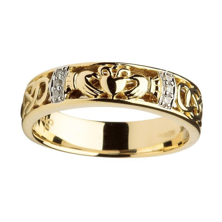 Diamond claddagh 2024 wedding ring