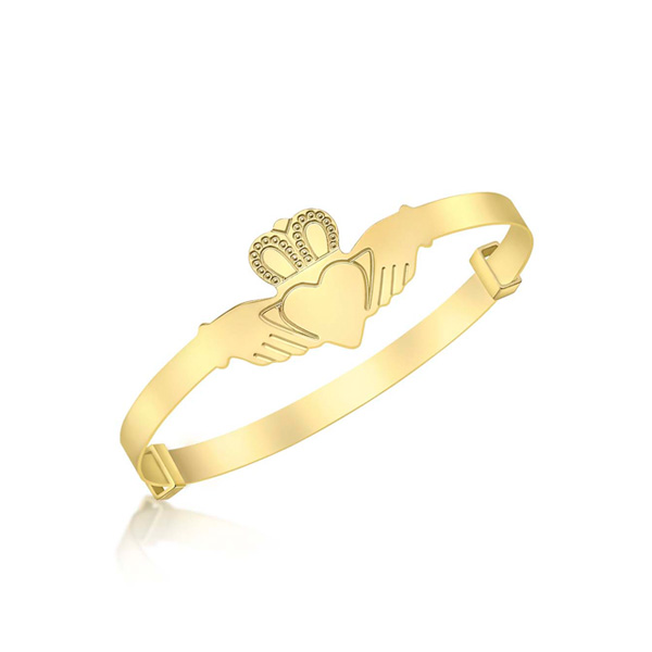 9K Gold Claddagh Baby Bangle - Fallers - Fallers.ie - Fallers Jewellers ...