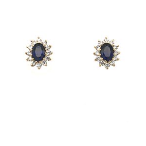 created sapphire cluster earrings