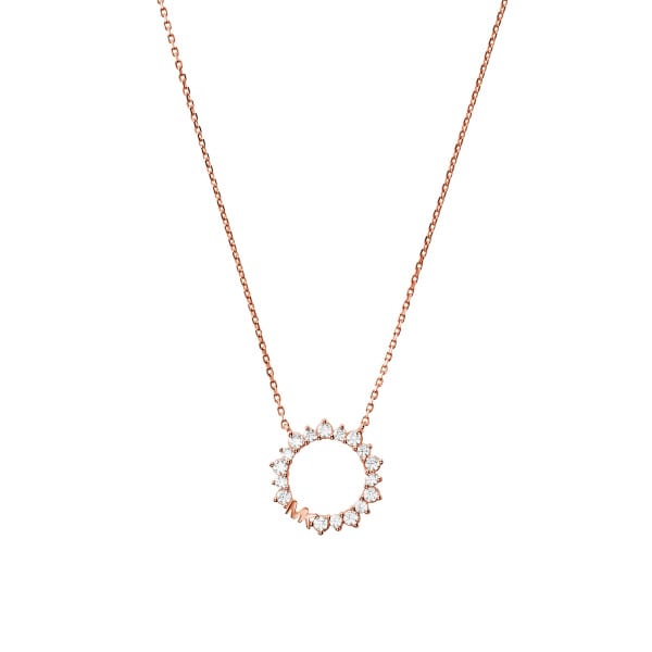 michael kors circle necklace rose gold