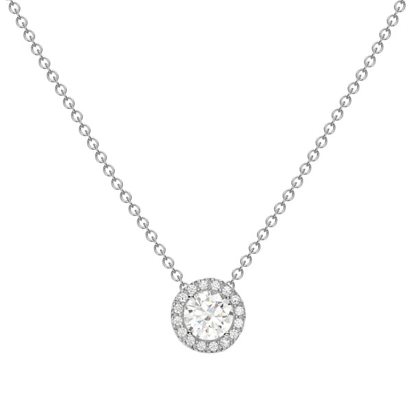 White gold cubic zirconia cluster pendant