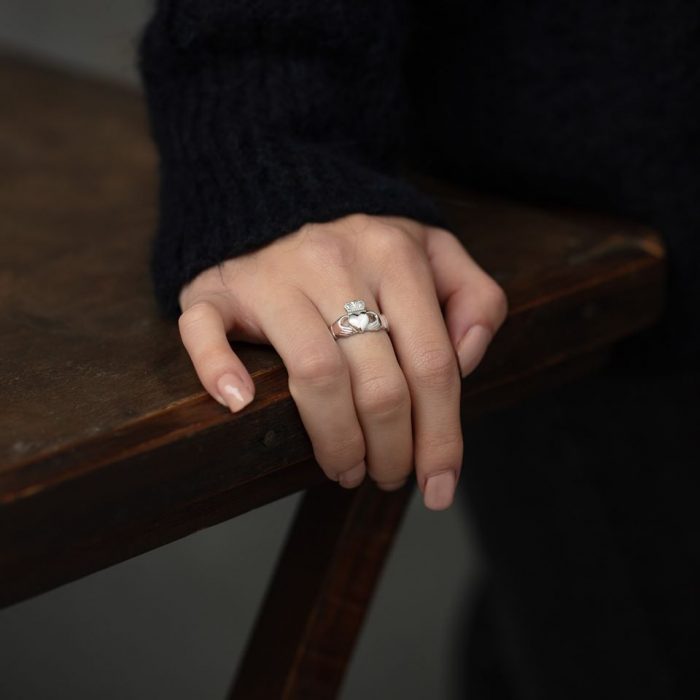Ladies Silver Claddagh Ring 