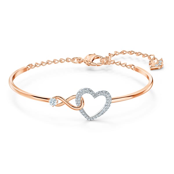 Swarovski Infinity Heart Bangle Rose Gold Tone Swarovski Fallers.ie Fallers Jewellers Galway