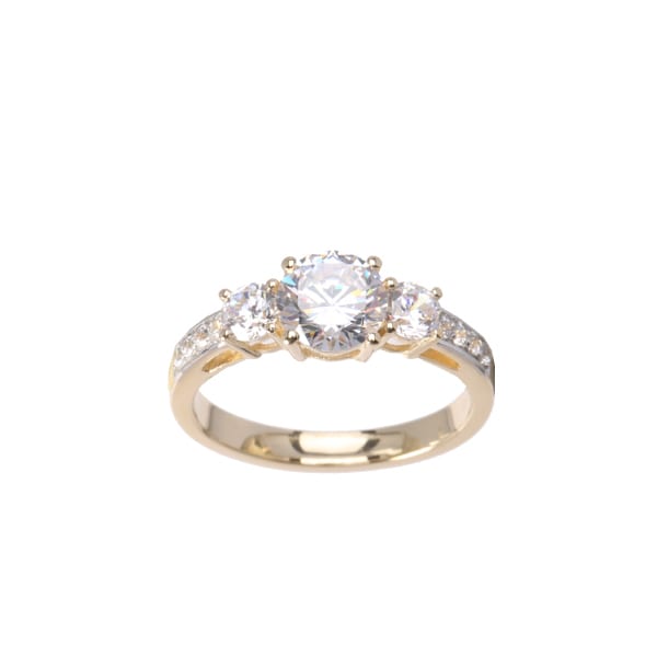 9K Gold 3 Stone Dress Ring - Fallers - Fallers.ie - Fallers Jewellers ...