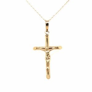 9k gold crucifix and chain