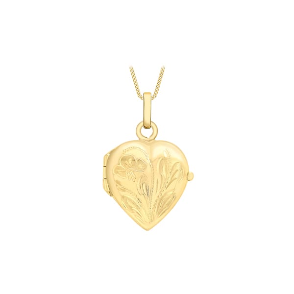 gold heart locket and chain