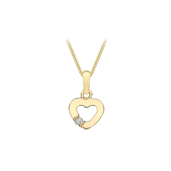 9K Gold Open Heart Pendant