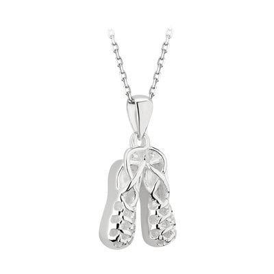 silver irish dancing shoes necklace