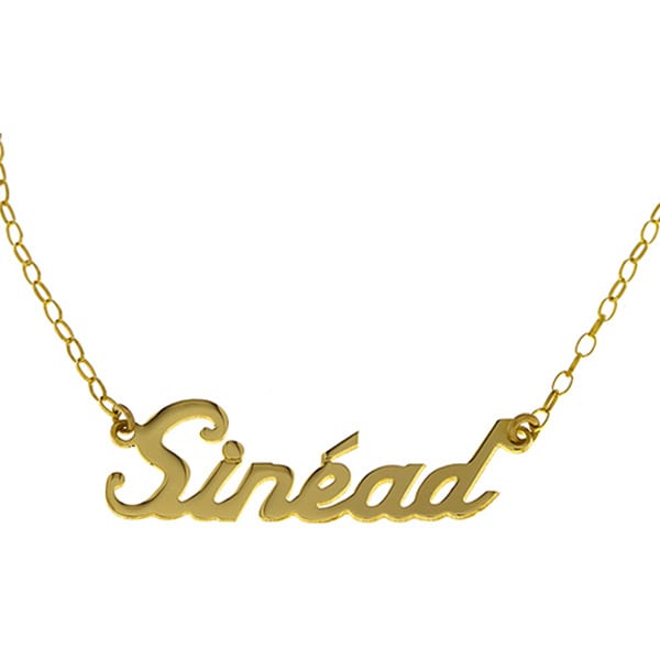 gold name plate necklace 