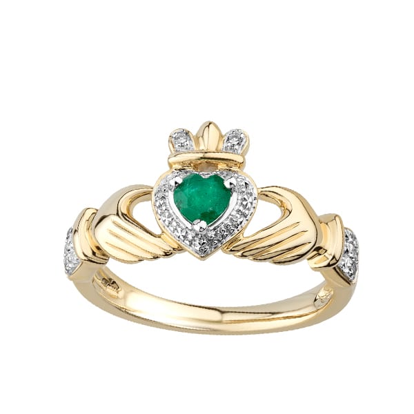 claddagh ring with emerald