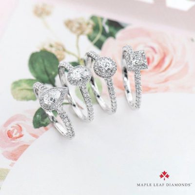 maple leaf diamond engagement ring